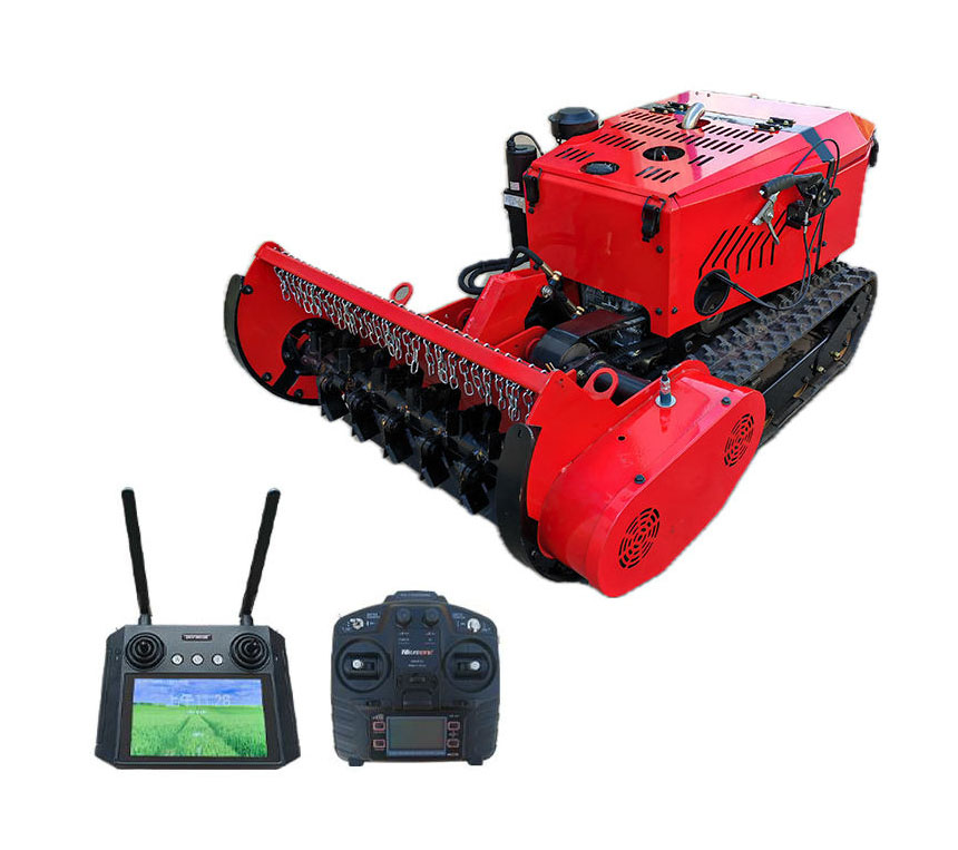 カスタマイズされたリモートコントロールロボット芝刈り機800mm 1000mm 1200mmディーゼルエンジン産業用フレイル芝刈り機トラック