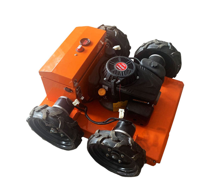 自動ミニガソリンリモートコントロールスロープホイールマイクロ芝刈り機